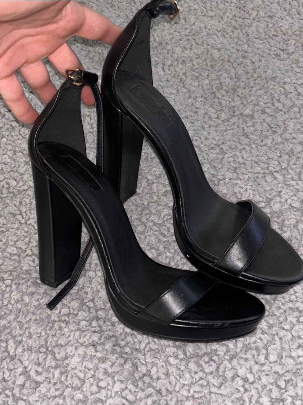 Brand New Black Strappy Sandal Heel